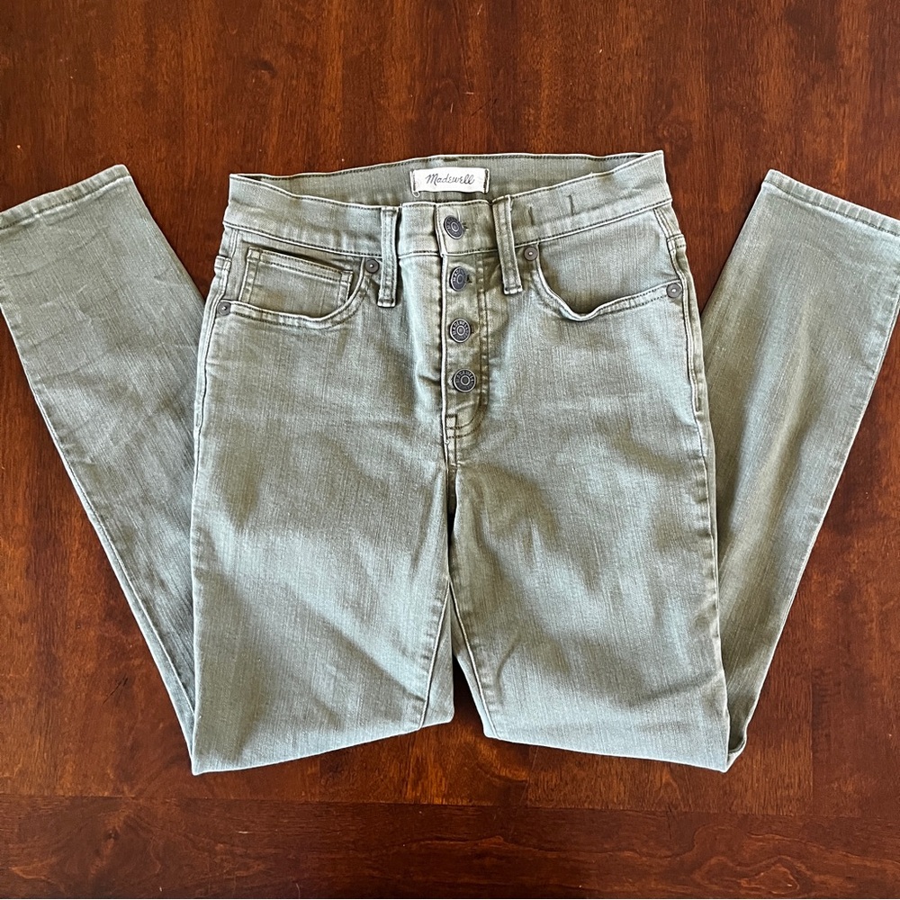 Madewell green high rise skinny crop 25